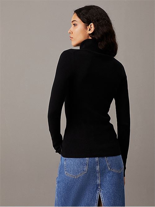 woven label rib rollneck CALVIN KLEIN JEANS | J20J224225BEH